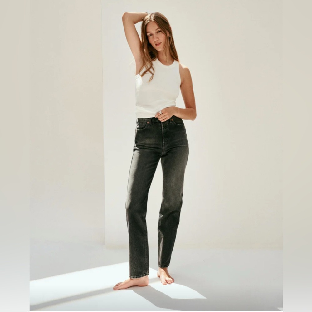 Alex Mill The Carla High Rise Straight - Zurich Black